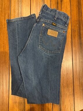 Wrangler Men's Dark Blue Bootcut Denim Jeans